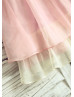 Scoop Neck Chiffon Empire Waist Two-tone Flower Girl Dress 